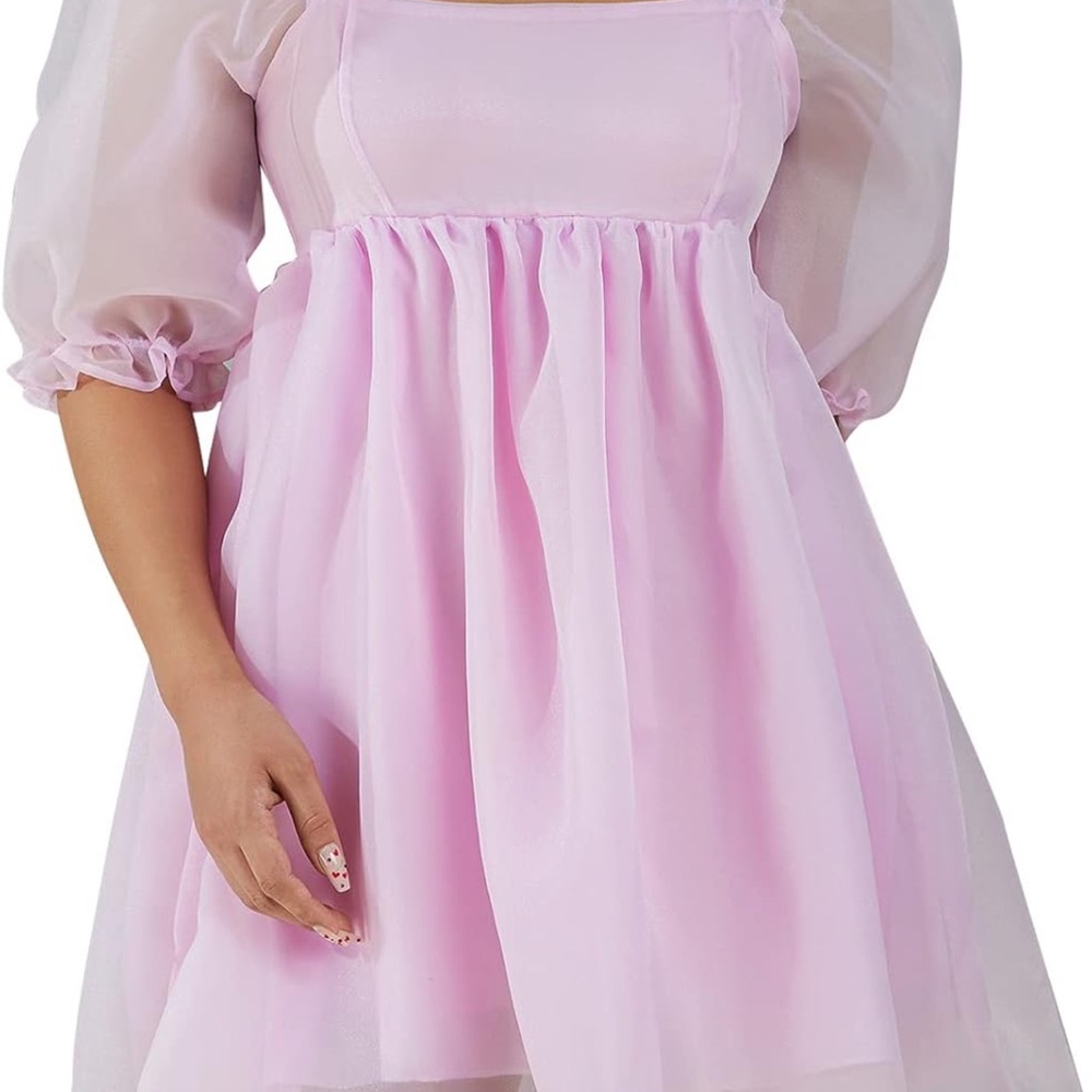 Women’s bubble Sleeve tulle mini dress